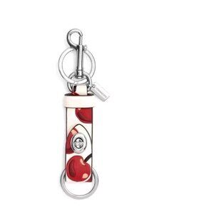 NWT Coach CZO88 Trigger Snap Bag Charm Key Chain With Cherries